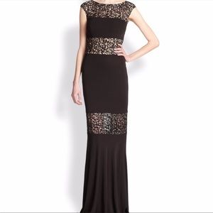 David Meister Sequined black Lace
Panel Gown Size 2